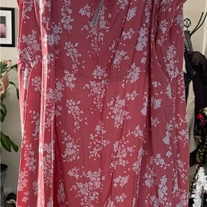 Maurices Coral Dress with White Floral Design